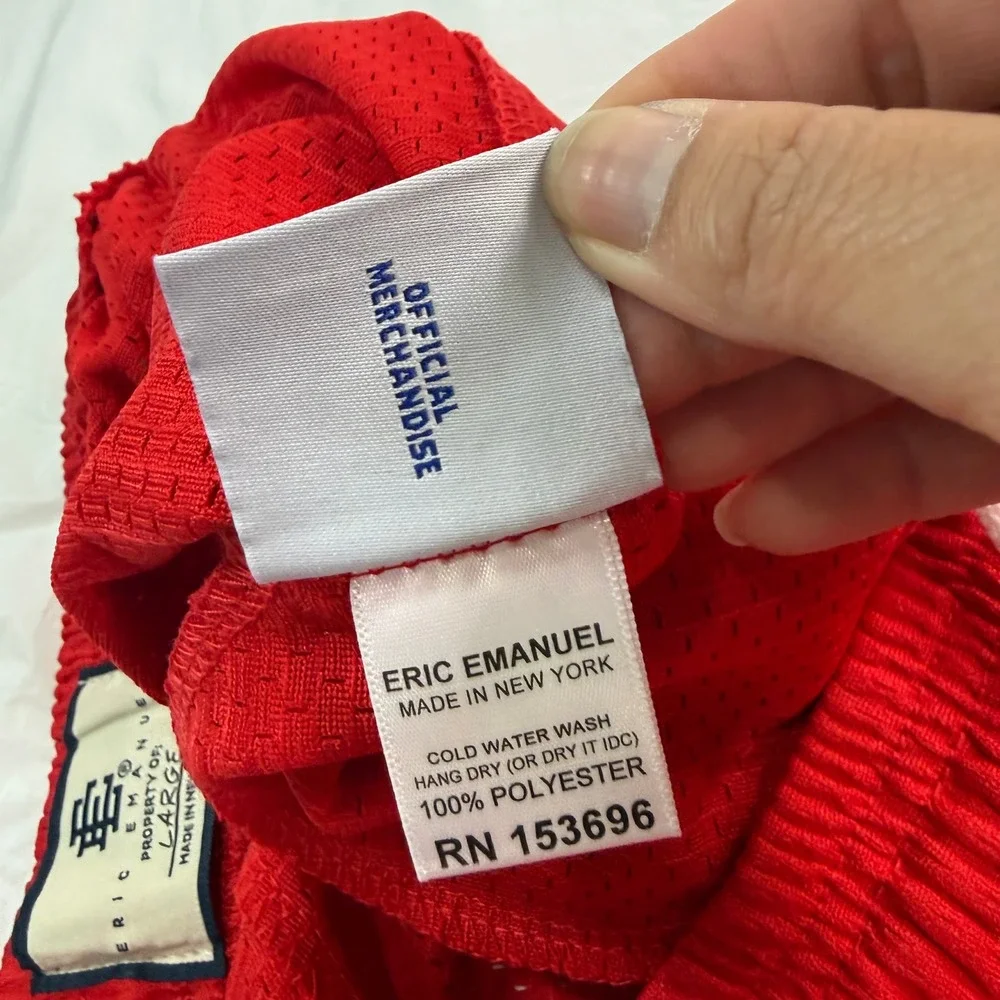 Eric Emanuel Basic Mesh Shorts Red White EE Logo Mens Large Made in NY